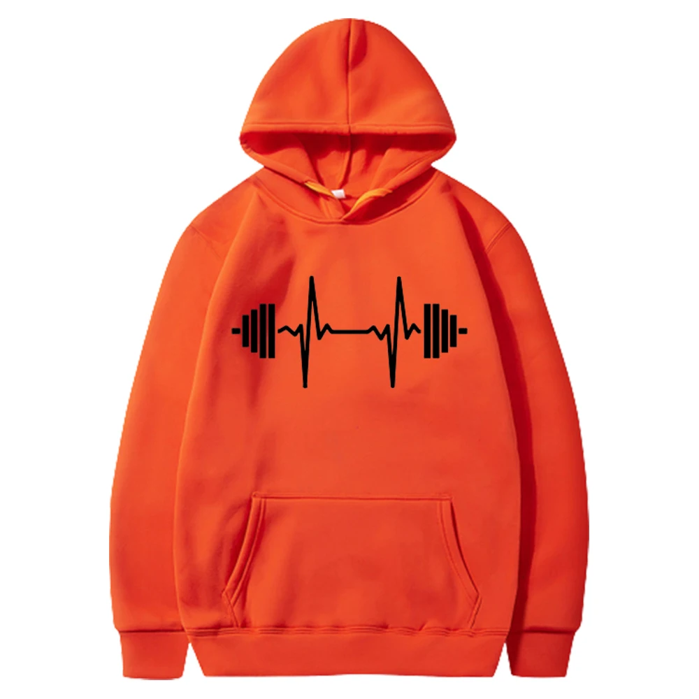 

Autumn And Winter Adult Men'S Tops Hoodie Casual Sports Fitness Dumbbell Pattern 2d Print Youth Trend Multi-Color Pullover
