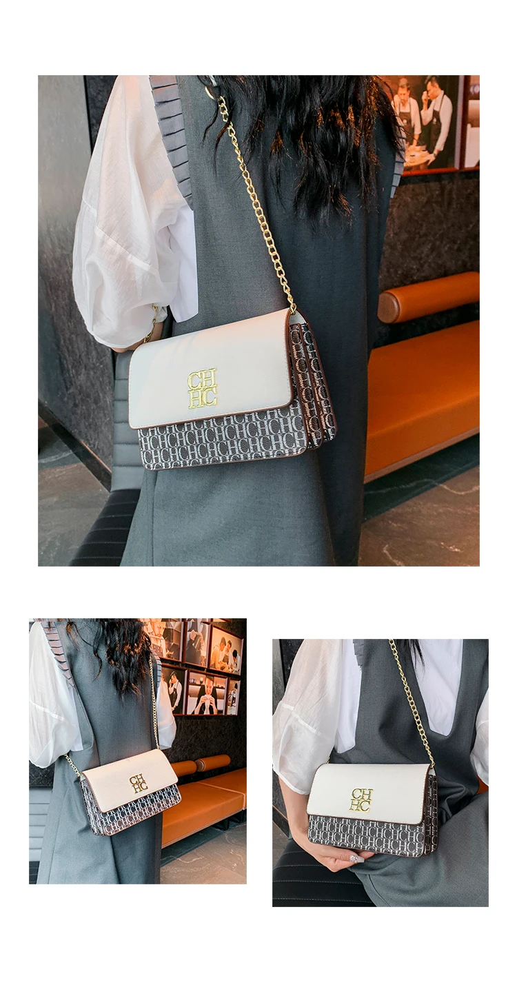 Bolso de hombro con cadena cuadrada