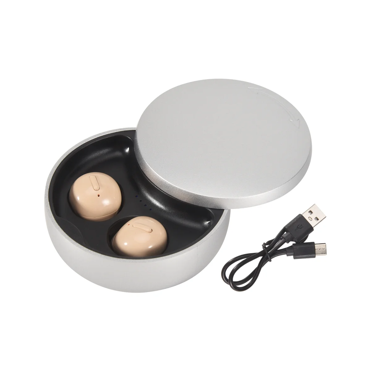 Mini X21S Bluetooth 5.0 Wireless Earbuds with Charging Case Skin Tone_OFSS