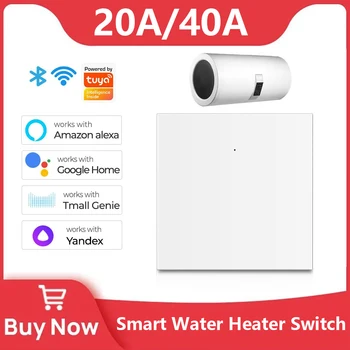 Tuya WiFi Smart Water Heater Boiler Switch EU 220V 20A/40A 4000W/8000W  Smart Life APP Voice Control Work with Alexa Google Home