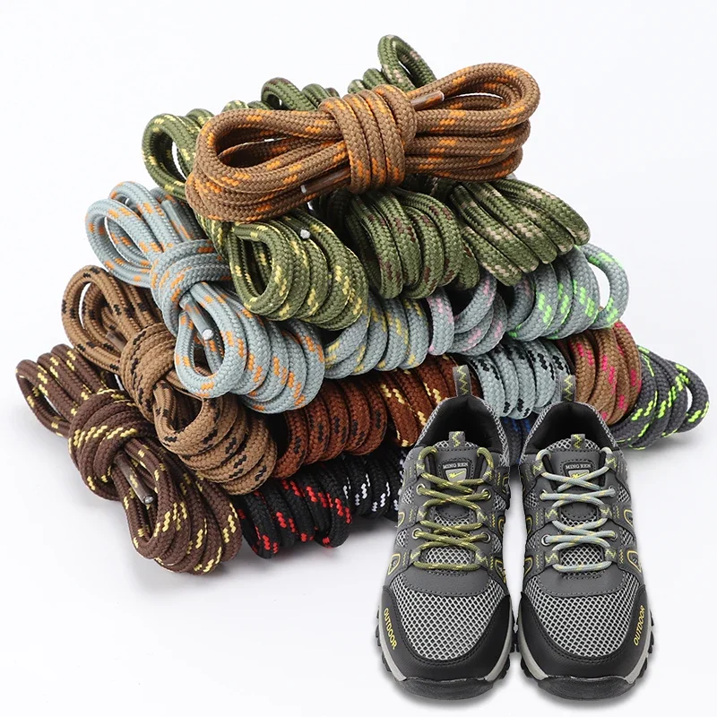 

New Round Solid Shoelaces for Sneakers Outdoor Hiking Martin Boots Shoes Lace Tooling Sports Shoe Laces Flower Dots Shoelace