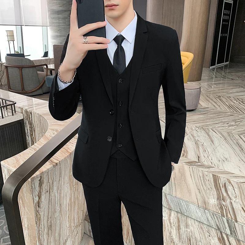 

NA132-Men's Slim Solid Color Formal Wedding Suit