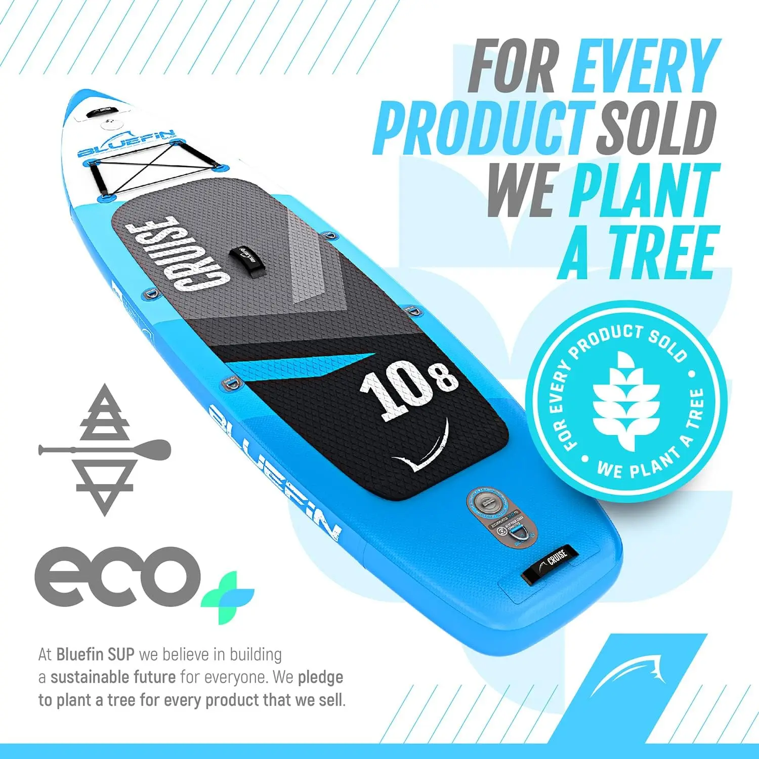 Cruise SUP Boards Premium Stand Up Inflatable Paddle Board Stable Design Non-Slip Design with Paddle &