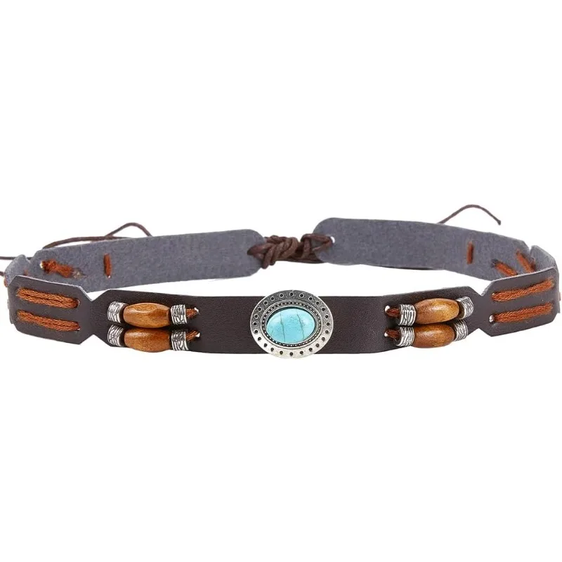 Cintura Uomo In Pelle Bovina Con Fibbia In Lega | Stile Cowboy Western | Motivo Cervo In Rilievo | Regolabile (100-130 Cm) | Larghezza 3.8 Cm