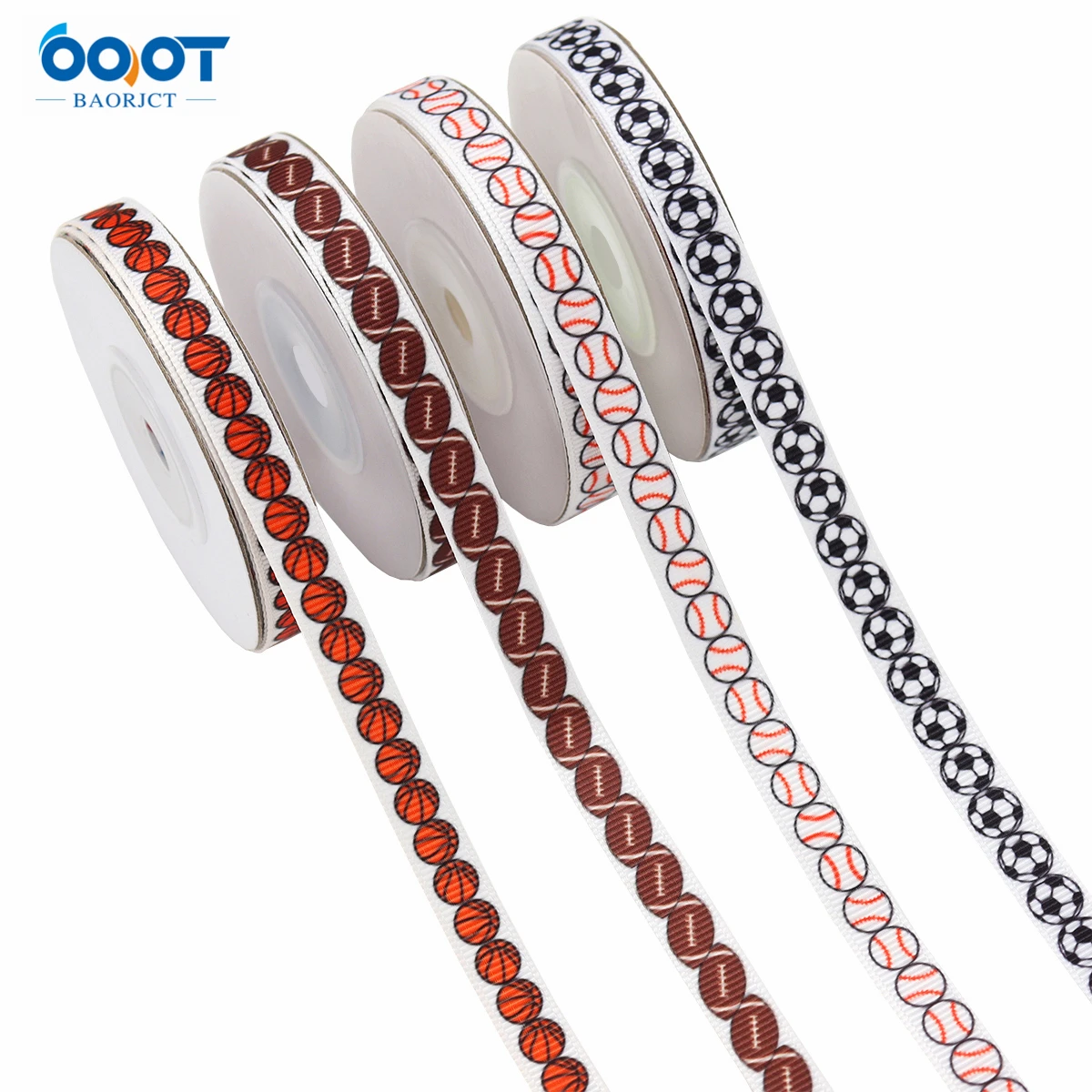 Sports Geometric Basketball And Football Ribbons,10MM 10Yards Bow Cap Accessories Party Gift Wrap DIY Handmade Materials
