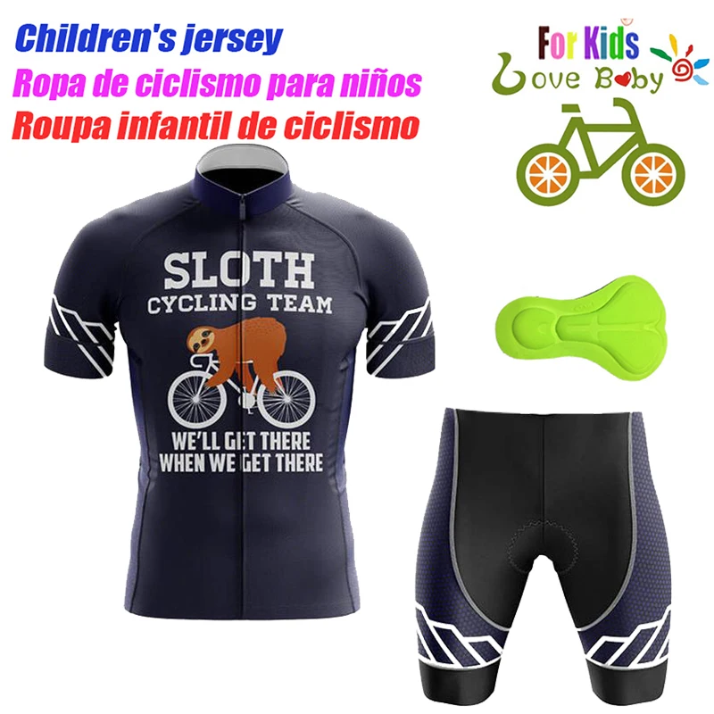 New Summer Breathable Cycling Jersey Set Child Short Sleeve Bike Clothing Ropa Ciclismo Kids Cycling Suit Quick Dry