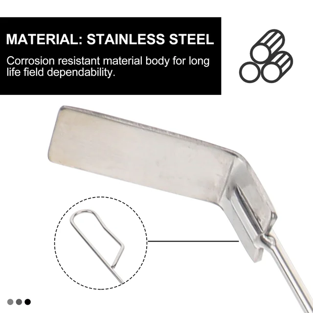 46 Cm -Es Rozsdamentes Acél Faszénhamu Gerebesség Bbq Ash Tool Rake Poker A Kamado Joe Faszén Dohányzó Fa Égő Kályha (Ezüst) - Image 5