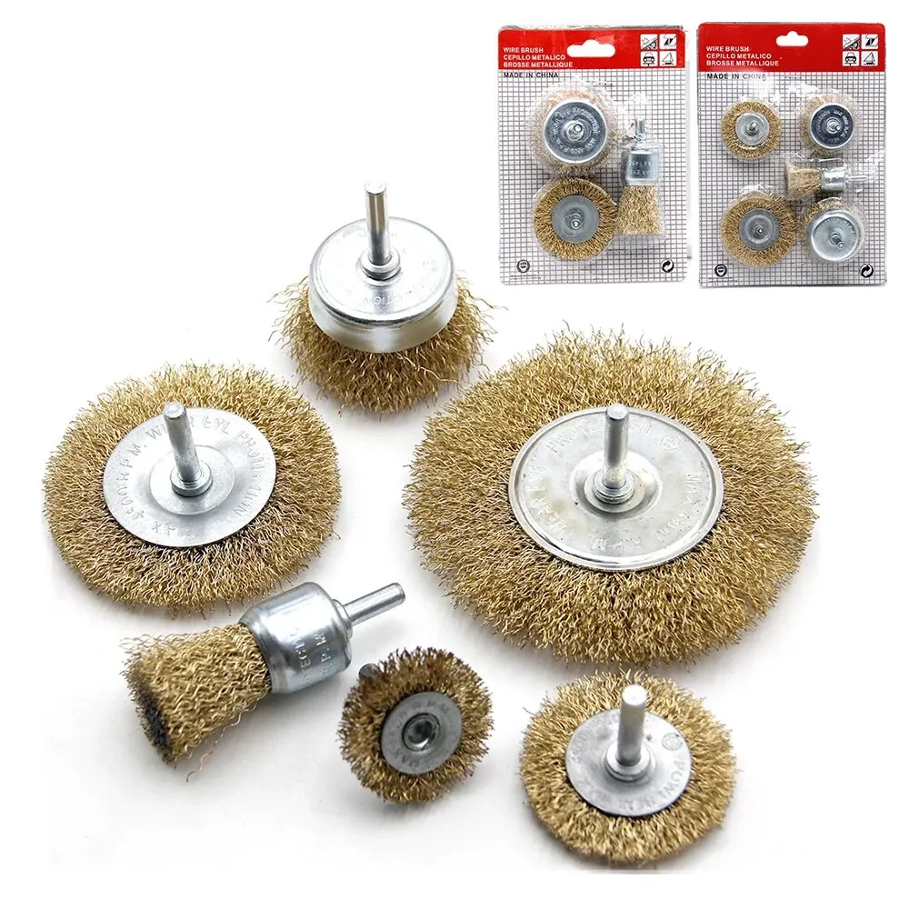 Electric Drill Accessory 3PC Pen Type Steel Wire Brush 5PC Electric Drill Steel Wire Wheel with Rod Polish and Rust Removal