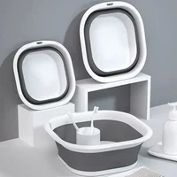 Portable Wash Basins Plastic Folding Basins Dorm Room Essentials  Foldable Bucket Basin Wash Basin Bathroom Kitchen Accessories 1