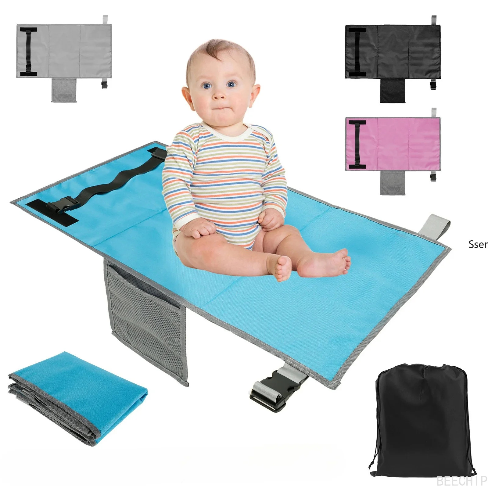 Lettino da Viaggio per Bambini, Letto Portatile per Aereo, Poggiapiedi per Bambini, Amaca per Gambe, Poggiapiedi per Neonati, Estensore Sedile Aereo per Bambini - immagine 2