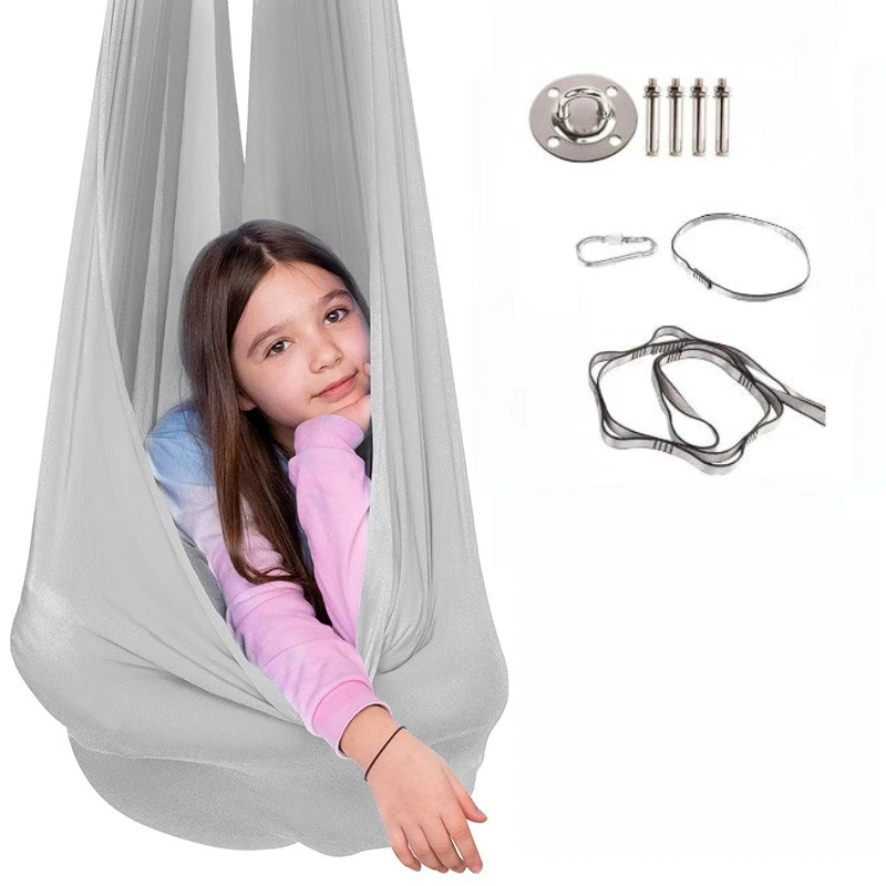 Elastic Hammock Swing Seat for Children Kids Adults Hanging Chair Hamacas with 360 Swivel Hanger Comfortable and Durable Indoor