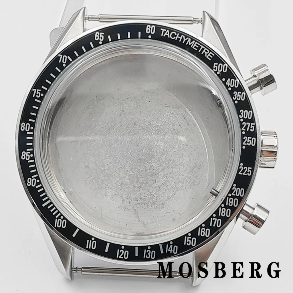 Silver Stainless Steel 40mm Watch Case with Multi-Color Bezel Options