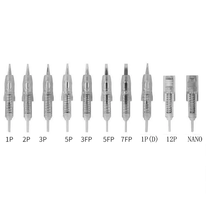 10pcs Tattoo Needle Spiral Easy Click Microblading Cartridge Needles Permanent Makeup Machine Needles For Eyebrow Tattoo Pen