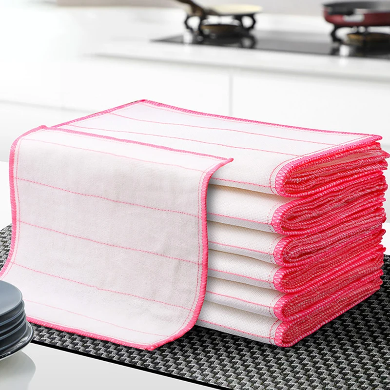 Kitchen Towel 8 Layers Microfiber Cleaning Cloth Scouring Pad 30cm