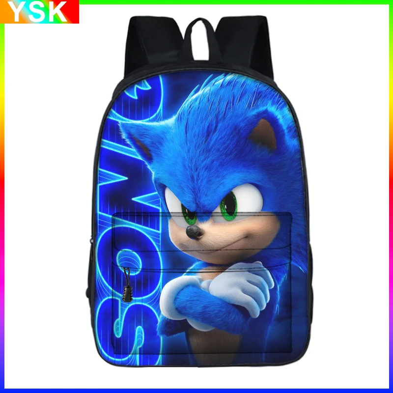 

Sonic with Compartments Primary and Middle Students Schoolbag Sport Backpack Boy Girls Anime kawaii Cartoon School Bag Mochila