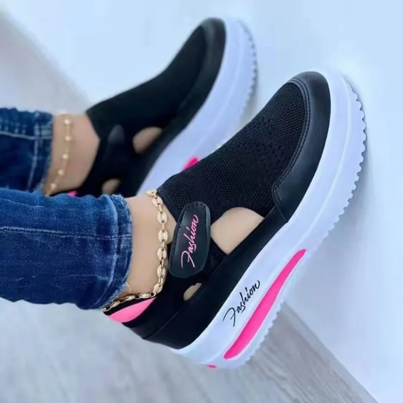 2023 Female Casual Vulcanized Shoes Sneakers Women Breathable Sport Mesh Platform Shoes Non-Slip Comfort Design Ladies Footwear