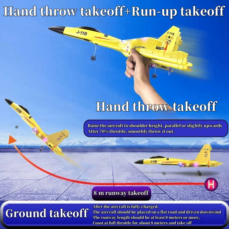 J11-PLUS  J-11B remote control aircraft fighter glider fixed wing water foam model UAV boy toy Christmas gift   3