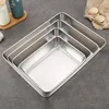 Stainless Steel Rectangular Food Storage Tray Baking Pans Deep Plates Container Kitchen Organizer 3