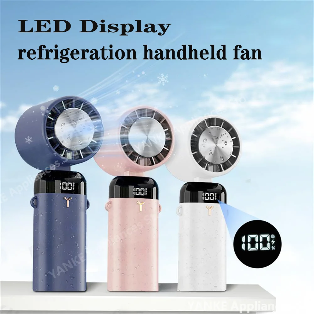 3600mAh Mini Handheld Fan Portable Semiconductor Refrigeration Cooling Desk Fan Folding Hanging Neck Fan Air Cooler for Outdoor