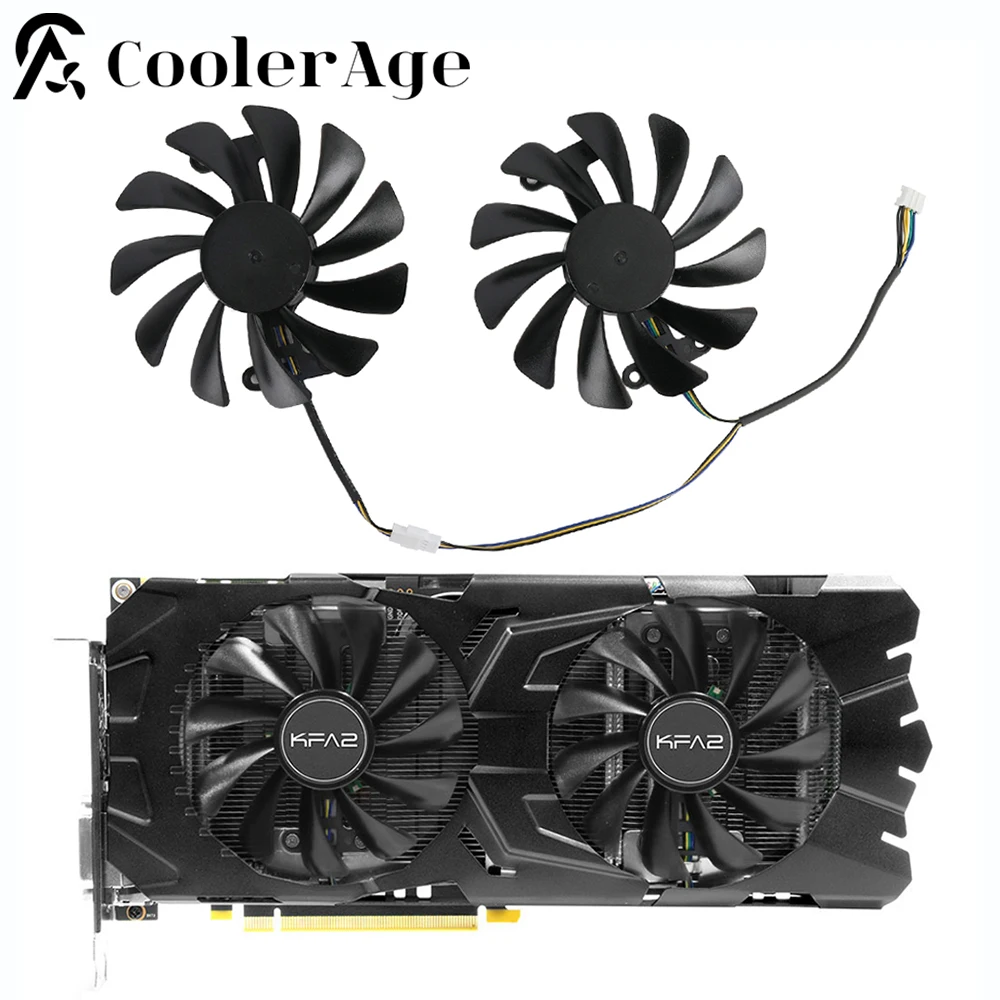 

95MM GTX1070 GTX1080 GTX1070Ti Video Card Fan For KFA2 GALAX GTX 1070 1070Ti 1080 EX DIY Not LED Graphics Card Cooling Fan