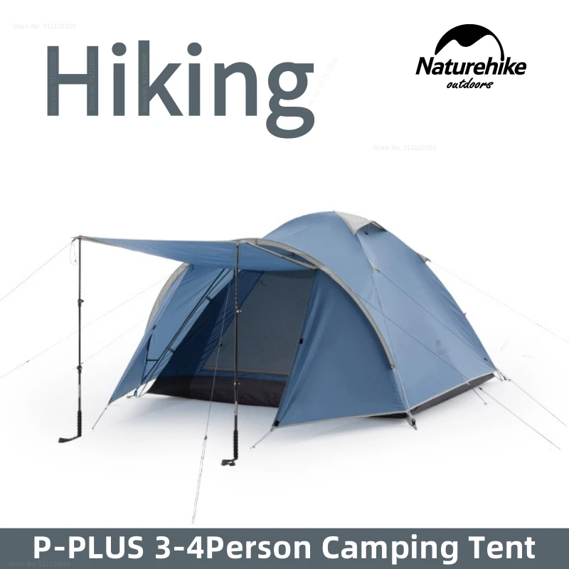 

Naturehike P-PLUS Camping Tents 3-4 People Rain Wind And Sun Protection Grand Foyer Camping Tent Double Polyester Cloth Tent