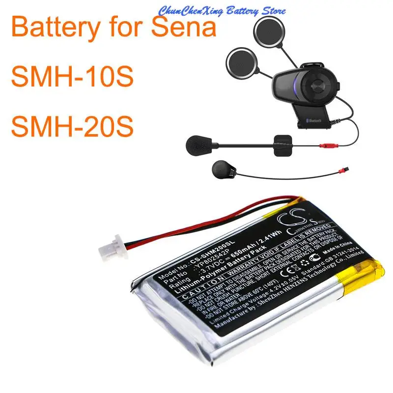 Batteria Per Cuffie Wireless Cameron Sino 650Mah Yp802542P Per Sena Smh-10S, Smh-20S