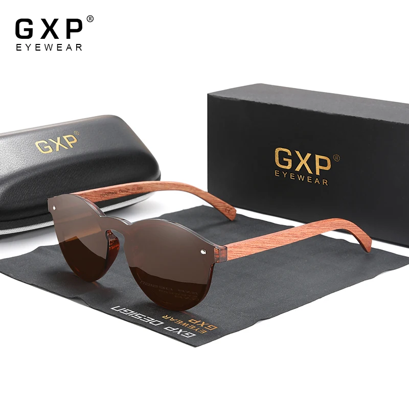 GXP 남성용 천연 나무 선글라스, 편광 안경, 나무 패션 선글라스, 휴일 레저 안경
