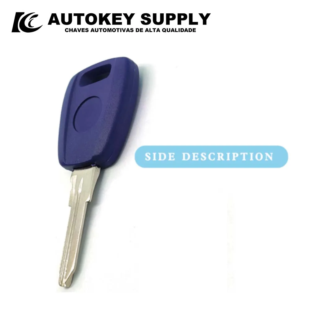 Autokeysupply AKFTS222 Transponder Key Shell Blue Black With Logo GT15R SIP22 Blade Cover Fob Blanks For Fiat