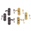 Cute Vintage Funny 1/12 Scale Dollhouse Miniature Door Lock and Key Doll House Fairy Mini Door Retro Metal DIY Accessories