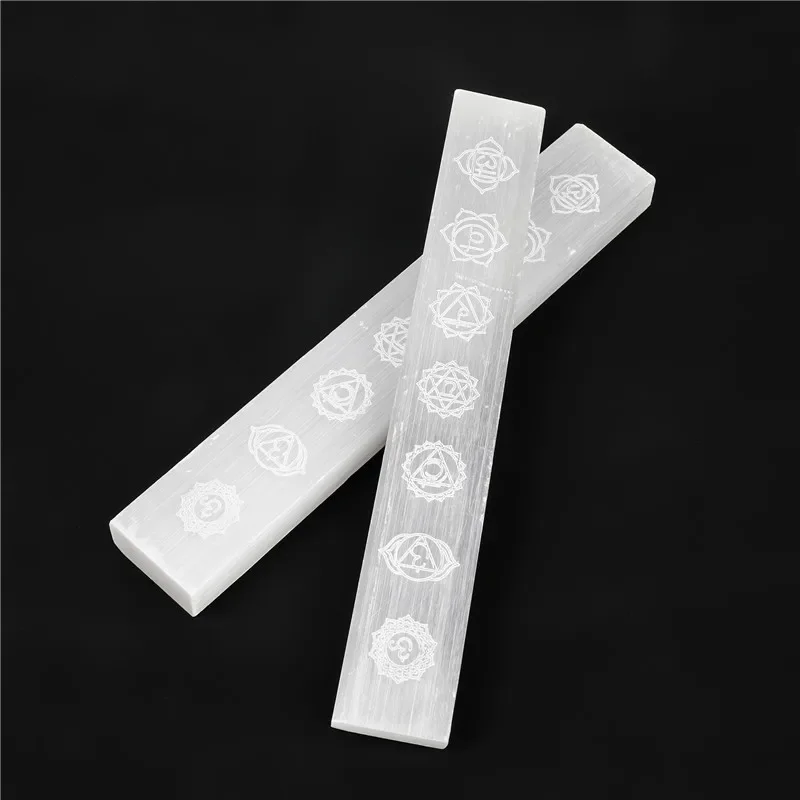 

7 Chakra Selenite Magic Wand Rough Sticks Symbol Mineral Meditation Specimen Reiki Healing Stone Altar witchcraft supplies