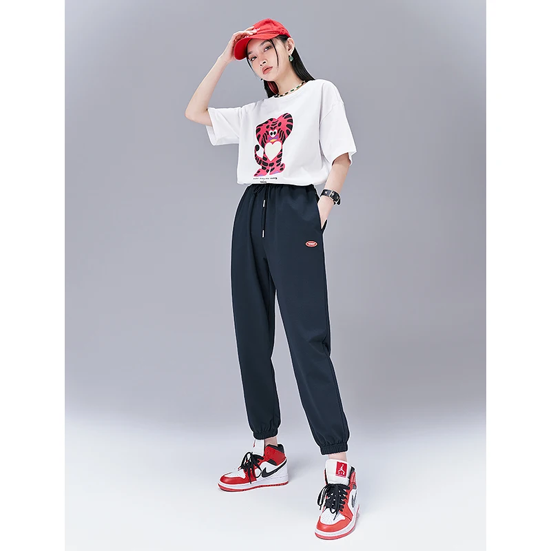 Toyouth Women Sweatpants 2022 Summer Middle Elastic Waist Trouser
