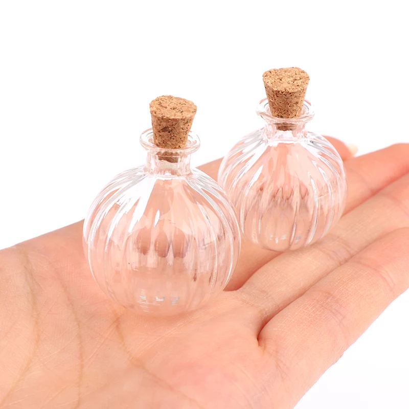 1/2/3/10PCS 1:12 Dollhouse Miniature Mini Glass Bottle Cork Cover Tiny Jar Vials Model Doll House Decoration Accessories 2