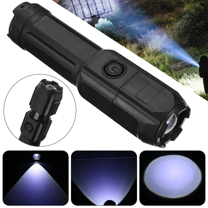 

Led Flashlight Ultra Bright Torch USB Rechargeable Zoom Portable 3 Modes Light Flashlights For Outdoor Camping Adventure