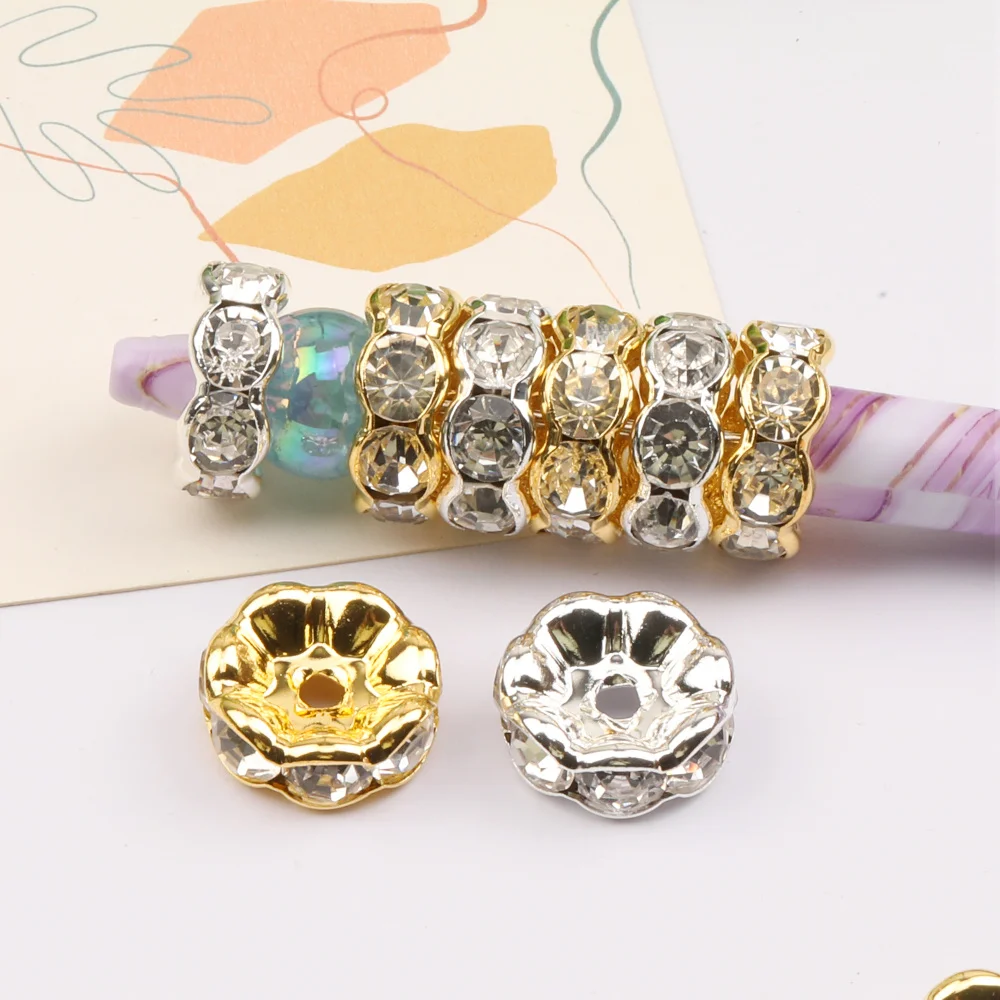 Cordial Design 100Pcs 21*21MM Copper Spacer/Hand Made/Jewelry Findings & Components/Round Shape/DIY Bead Parts/Rhinestone Effect - cordial