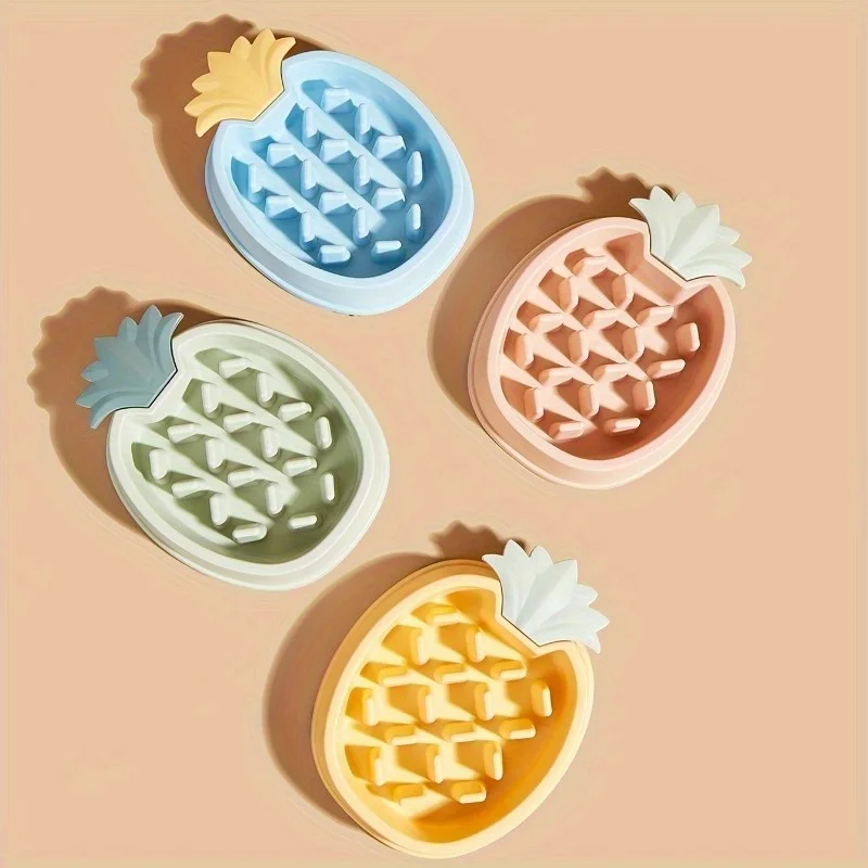 1pc Pineapple Shaped Slow Feeder Pet Bowl Anti-choking Dog Food and Water Bowl Pet Slow Feeding Basin Pet Puzzle Food Feeder