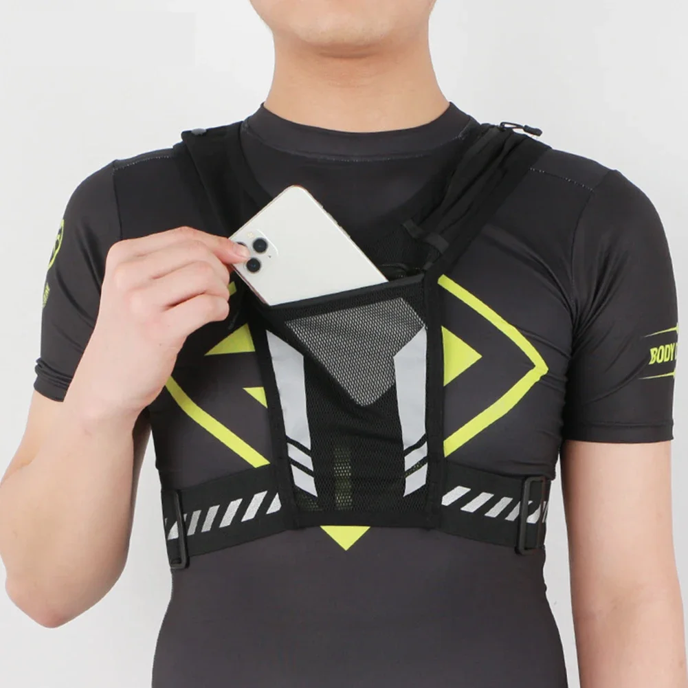 Reflective Running Backpack Mesh Breathable Mobile Phone Pouch Lightweight Elastic Women Men Large Capacity for Jogging Fitness 4