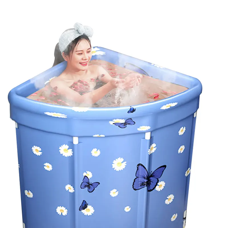 Vasca da bagno pieghevole portatile Sauna per adulti vasca idromassaggio per  bambini vasca da bagno pieghevole massaggio blu - AliExpress