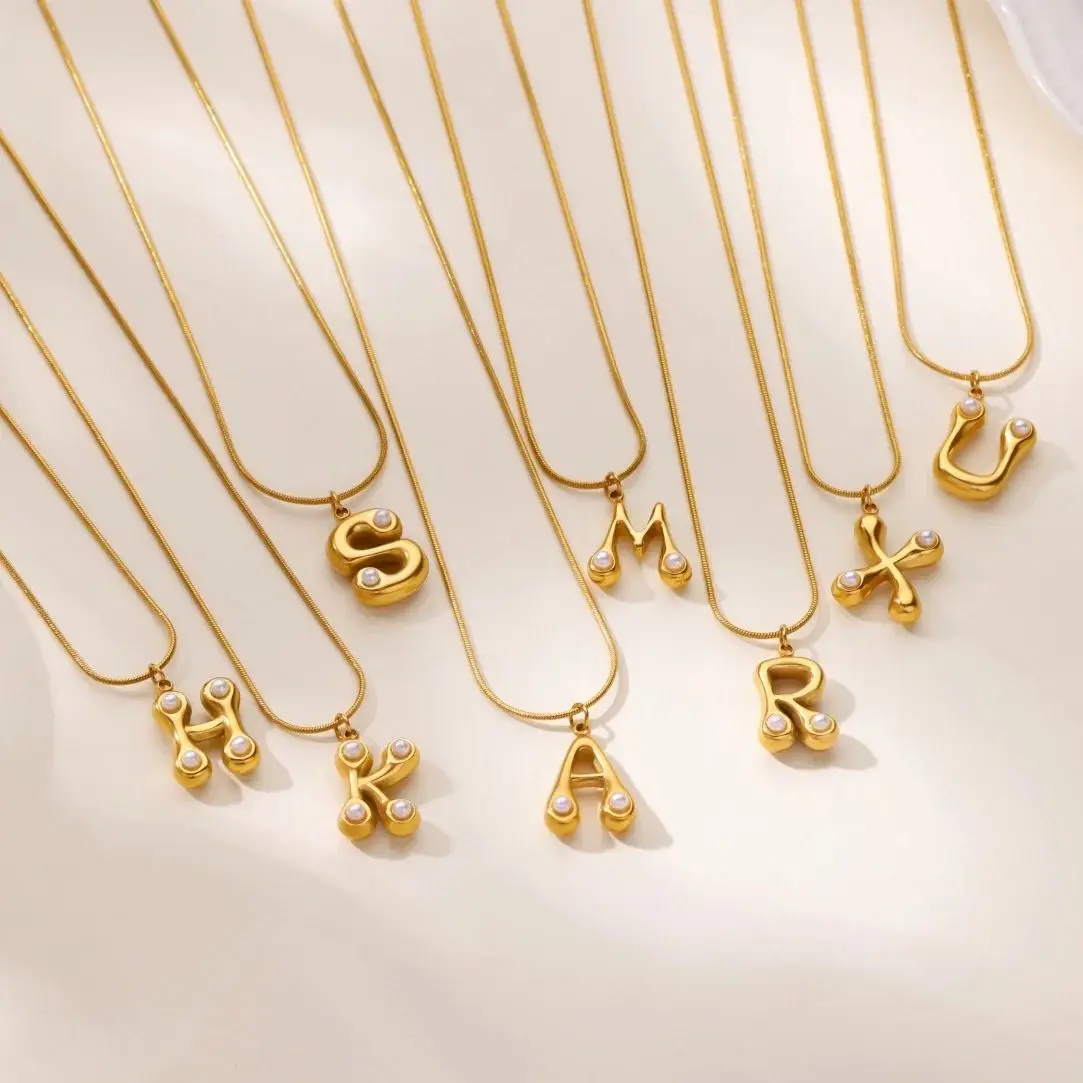 Stainless Steel Letter Necklace for Women Wedding Jewelry