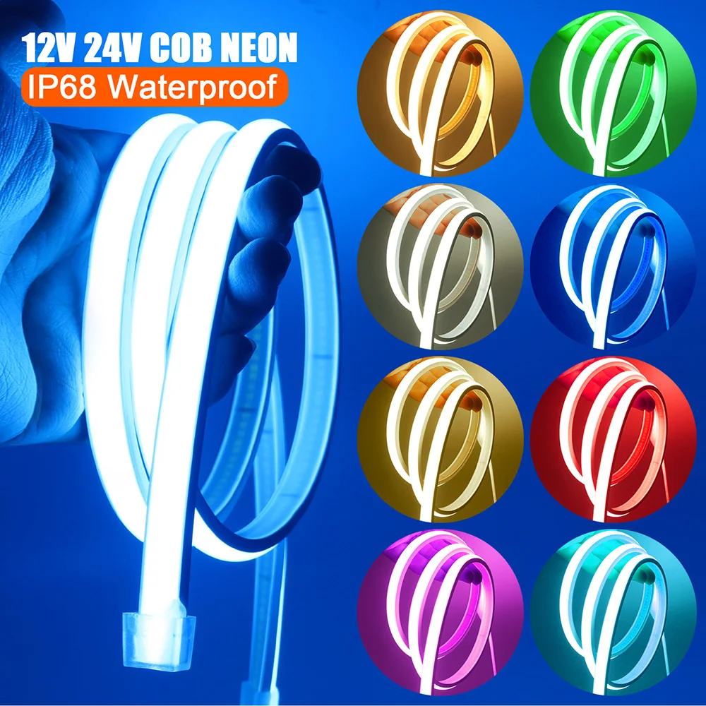 COB-LED-Neon-Strip-Light-12V-24V-IP68-Waterproof-Dimmable-320-LEDs ...