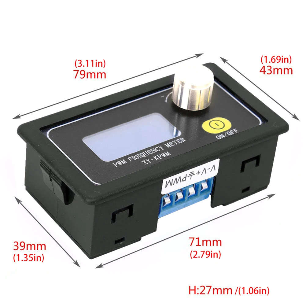 XY-KPWM Signal Generator PWM Frequency Meter DC 3.3V-30V 5-30mA 1Hz-150kHz Adjustable Pulse Duty Cycle LCD Display 5