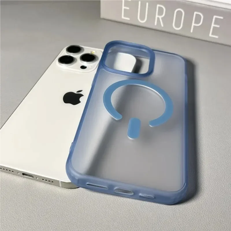 Luxury Matte Magnetic Wireless Charging Case - Clear Shockproof Bumper Cover