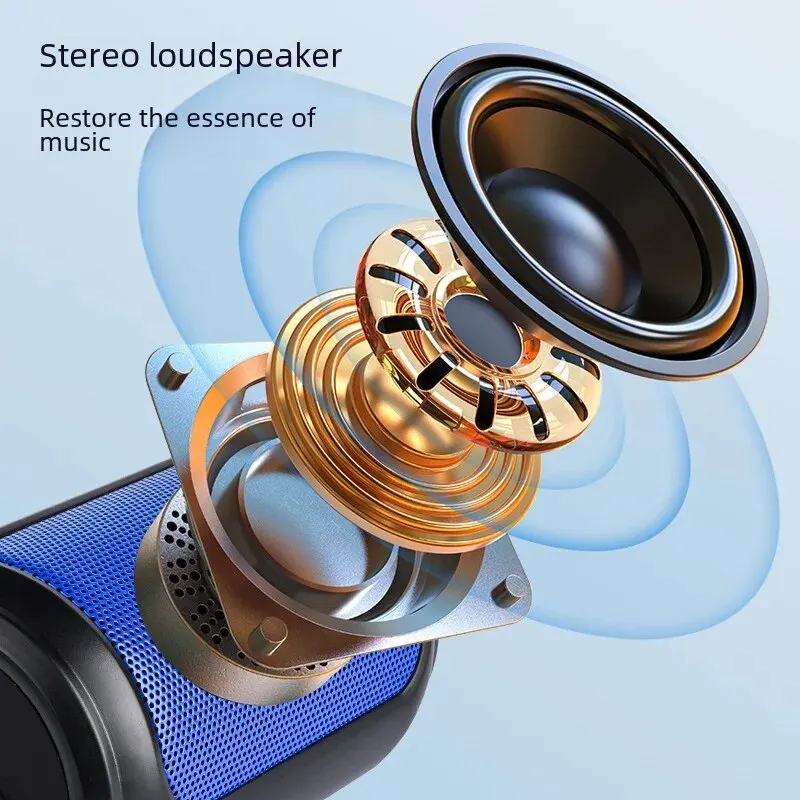  Portable Bluetooth Bass Wireless Outdoor Speaker Microphone Bluetooth Connection Mobile Phone Home Use Fitness Tracker 