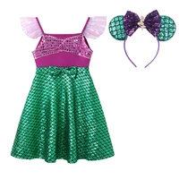 Robe de princesse d'été pour filles, tenue décontractée de sirène, robe de plage pour enfants, vêtements de princesse pour filles 2