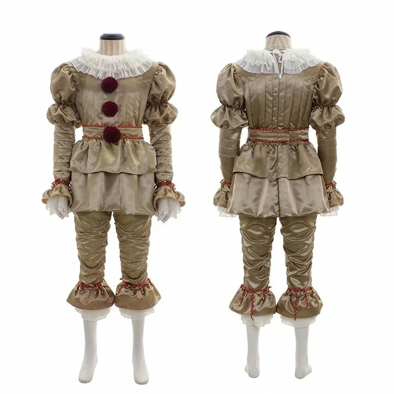 thumbnail image 1 of Disfraz de payaso Pennywise para Halloween, disfraz de payaso de Terror Stephen King, máscara, traje fiesta, ropa para niño, 1 of 4