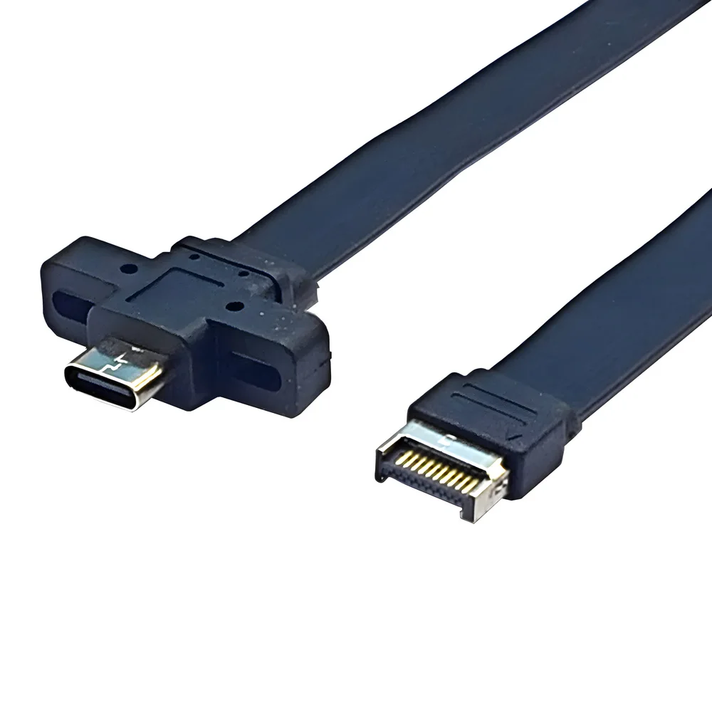 สายแปลง USB3.2 GEN2 แบบต่อแผงหน้า ตัวผู้ Type-E เป็นตัวเมีย Type-C สำหรับเมนบอร์ด 1