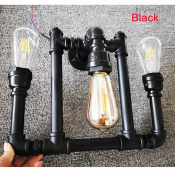 Lampada da Parete Americana per Soggiorno, Illuminazione per Studio, Sala da Pranzo, Bar, Caffè, Corridoio, Scale, Luce Retrò a Tubo d'Acqua, Applique da Comodino
