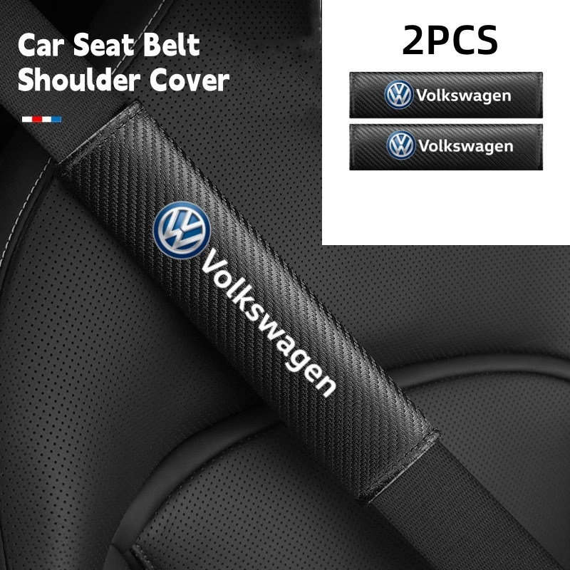 Car Seat Belt Cover Shoulder Carbon Fiber Protect Case 2Pcs For Volkswagen VW Golf Polo Tiguan Passat Touareg Magotan Touran seat belt covers car seat belt accessory