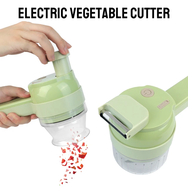 Vegetable Cutter Wireless Food Chopper Electric Powered 4 In 1 Garlic Mud  Masher Multifunctional Fruit Slicer - AliExpress