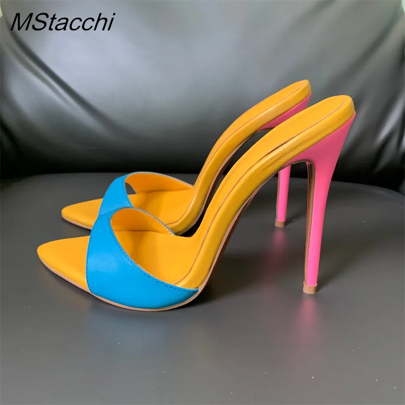 ตัวเลือกสินค้า รองเท้าแตะเซ็กซี่ Peep Toe สีผสม งานปาร์ตี้