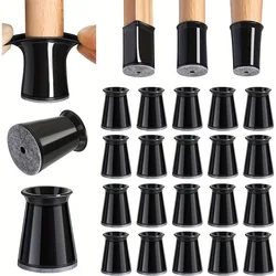 Pack of 20 Silicone Chair Leg Floor Protectors - Extra Small, Non - Slip Covers - 20 pcs (Black - 1)